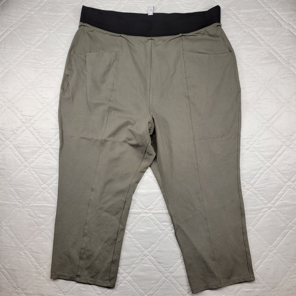 Old Navy Stevie Straight extra high rise olive green pull on dress pants size 3X